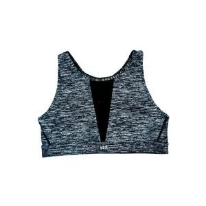 Victorias Secret- Grey & Black - Mesh V-Neck - Sports Bra - Size Medium
